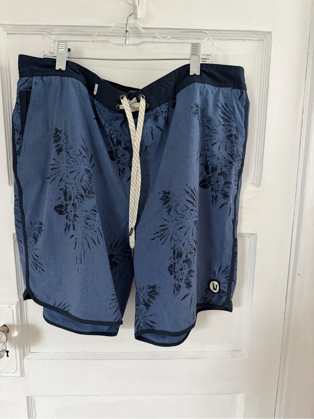 Vuori Blue Floral-Print Men’s Swim Board Shorts